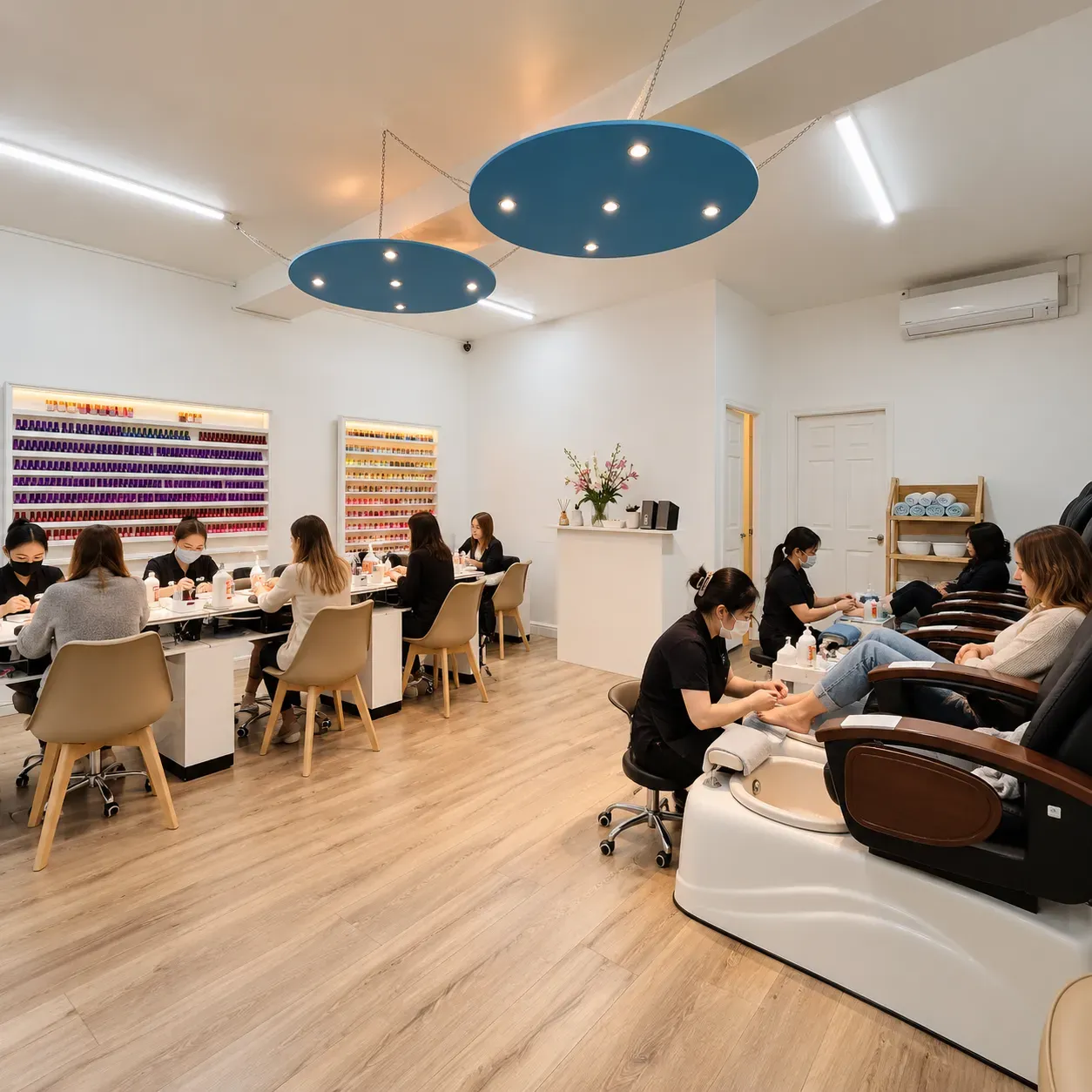 Inside the Warwick studio: a nail desk by the window